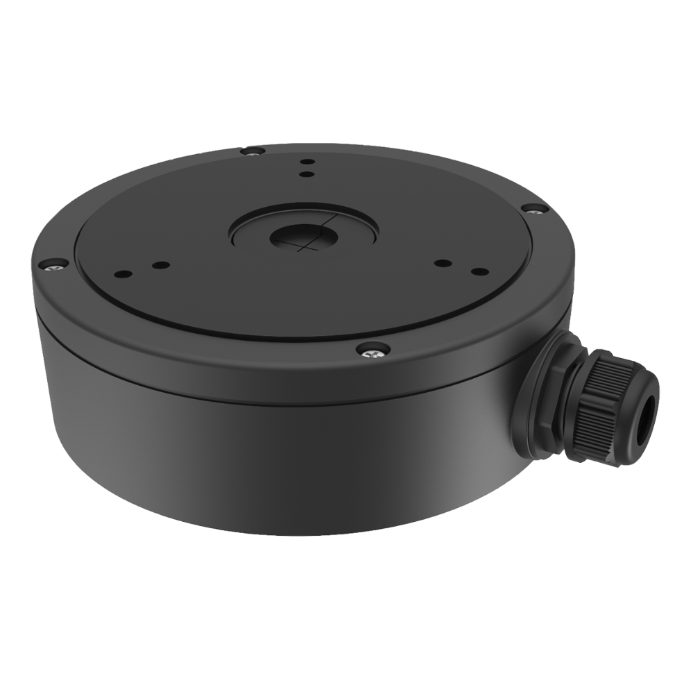 HIKVISION DS-1280ZJ-M-BLACK - Caja de conexiones - Para cámaras domo - Apto para uso exterior - Instalación en techo o pared - Pasador de cables - Color negro | 51.5 (Al) x 157 (Ø) mm - imagen 1