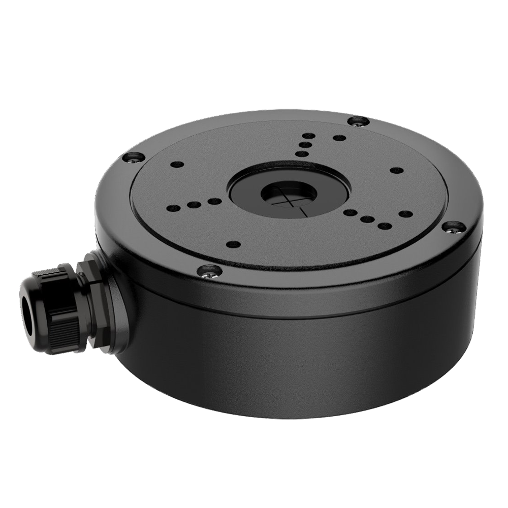 HIKVISION DS-1280ZJ-S-BLACK - Caja de conexiones - Para cámaras domo o bullet - Apto para uso exterior - Instalación en techo o pared - Pasador de cables - Color negro | 53.4 (Al) x 137 (Ø) mm - imagen 1