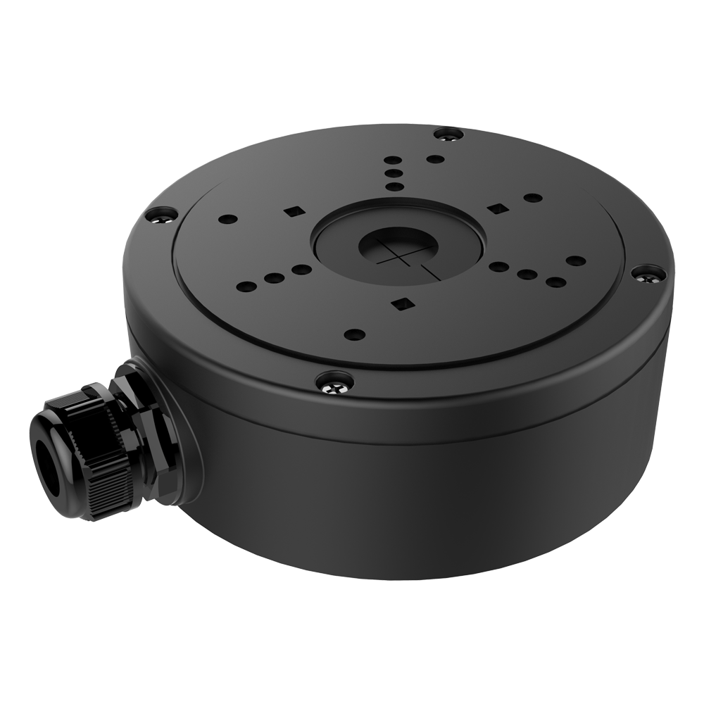 HIKVISION DS-1280ZJ-S-Y(Black) - Caja de conexiones - Para cámaras domo - Apto para uso exterior - Instalación en techo o pared - Pasador de cables - Color negro