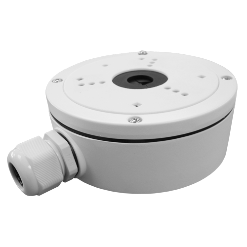 HIKVISION DS-1280ZJ-S - Caja de conexiones - Para cámaras domo o bullet - Apto para uso exterior - Instalación en techo o pared - Pasador de cables - Color blanco | 53.4 (Al) x 137 (Ø) mm
