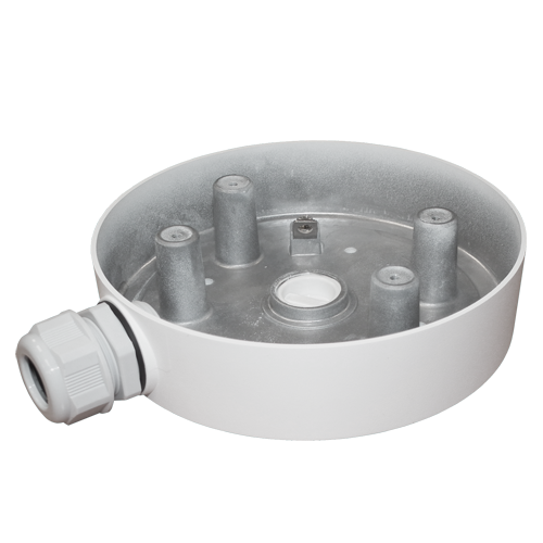 HIKVISION DS-1280ZJ-SD11 - Caja de conexiones - Para cámaras domo - Apto para uso exterior - Instalación en techo o pared - Pasador de cables - Color blanco | 39.7 (Al) x 157.7 (Ø) mm