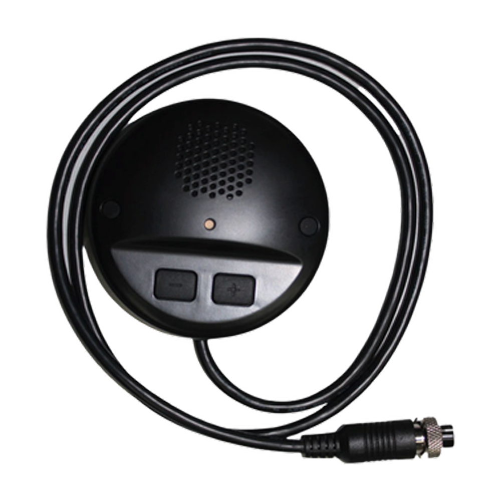 HIKVISION DS-1350HM(AE) - Hikvision - Interfono con micrófono y altavoz integrados - Para DVR Hikvision embarcados - Audio bidireccional full duplex - Botón para ajuste de volumen, 5 niveles - Longitud de cable 6000 mm