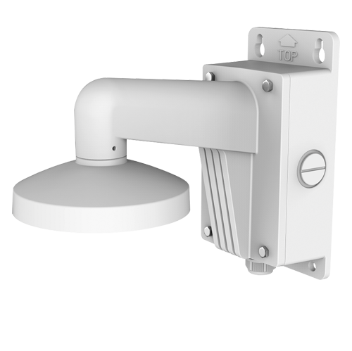 HIKVISION DS-1473ZJ-155B - Soporte de pared - Caja de conexiones - Apto para uso en exterior - Compatible con Hiwatch Hikvision - Pasador de cables - Color blanco | 242.92(Al) x 123(An) x 155(φ) mm