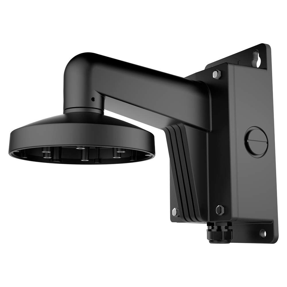 HIKVISION DS-1473ZJ-155B(Black) - Soporte de pared - Caja de conexiones - Apto para uso en exterior - Compatible con Hiwatch Hikvision - Pasador de cables - Color Negro | 242.92 (Al) x 123 (An) x 155 (φ)mm
