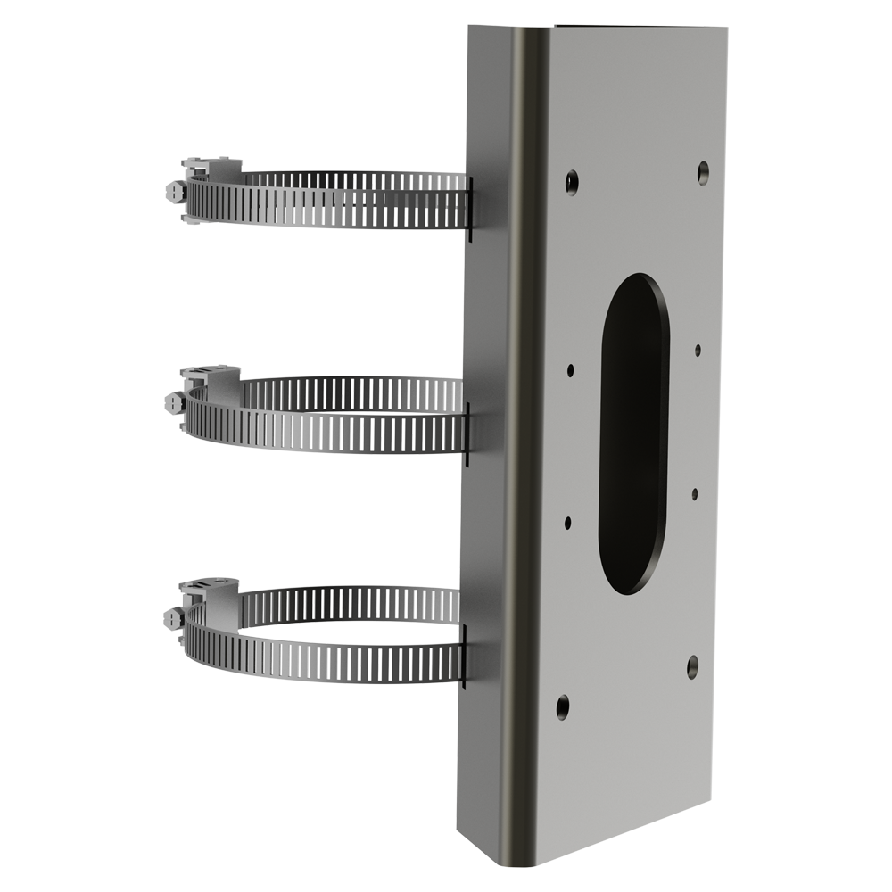HIKVISION DS-1475ZJ-SUS/BJZ - Soporte de poste - 250(Al) x 127 (An) x 167.6 (Fo) mm - Acero Inoxidable SUS304 - Apto para uso en exterior - Diámetro abrazadera regulable 67~127 mm - Pasador de cables