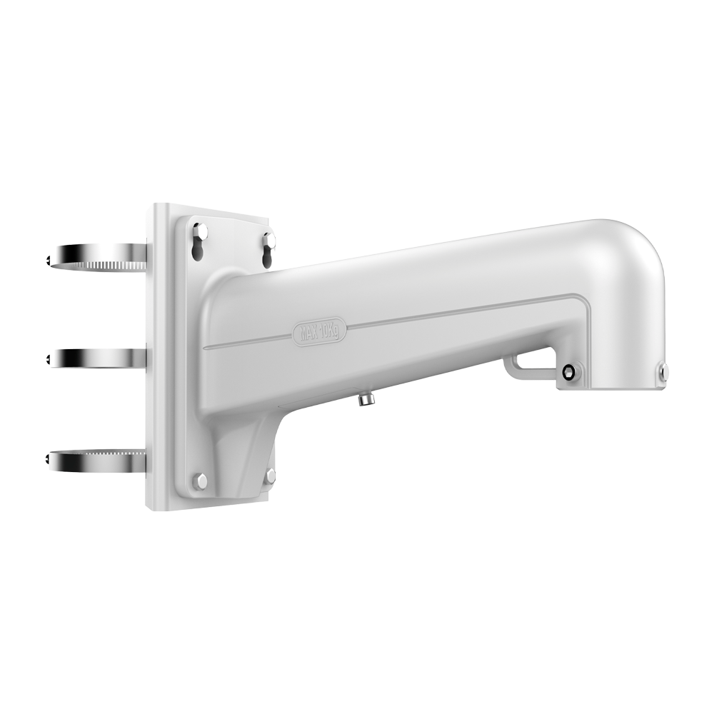 HIKVISION DS-1602ZJ-Pole - Soporte de poste - Para domos motorizadas - Apto para uso en exterior - Color blanco - Pasador de cables - 117 (An) x 194 (Al) x 451.3 (Fo) mm