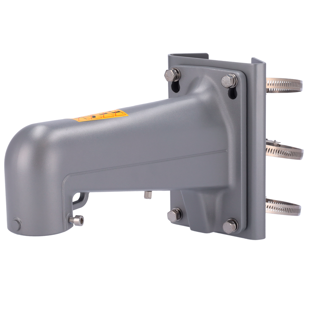 HIKVISION DS-1602ZJ-pole-P - Soporte de poste - Para domos motorizadas - Apto para uso en exterior - Color gris platino - Pasador de cables - 117 (An) x 194 (Al) x 451.3 (Fo) mm - imagen 1
