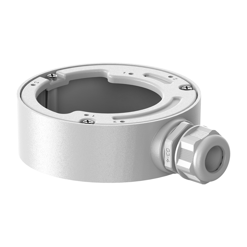 HIKVISION DS-2280ZJ-WA120 - Caja de conexiones Hikvision - Para cámaras domo - Apto para uso exterior - Instalación en techo o pared - Color blanco | 40.5 (Al) x 120 (Ø) mm - Pasador de cables