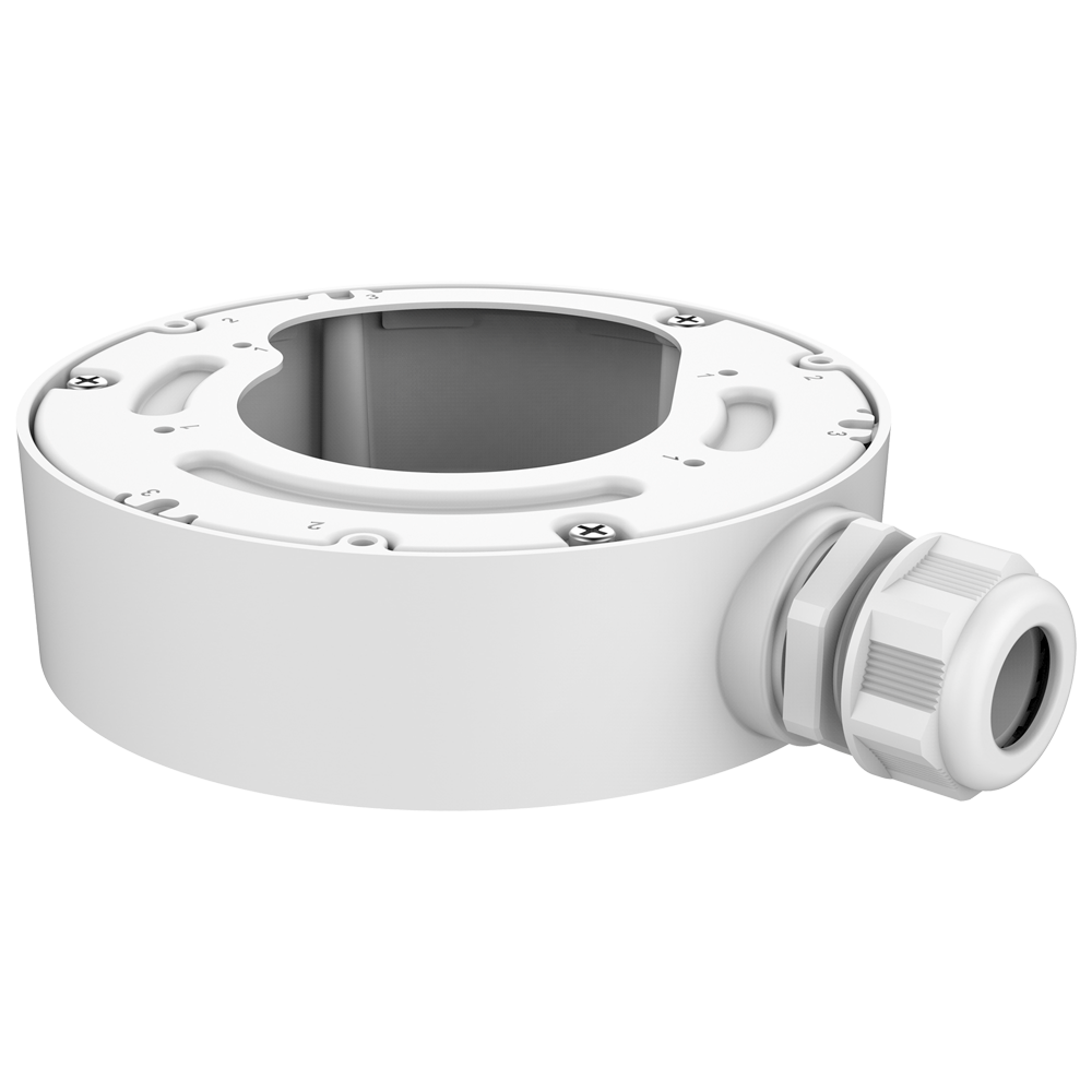 HIKVISION DS-2280ZJ-WA140 - Caja de conexiones - Para cámaras domo - Apto para uso exterior - Instalación en techo o pared - Color blanco | 40.5 (Al) x 140 (Ø) mm - Pasador de cables