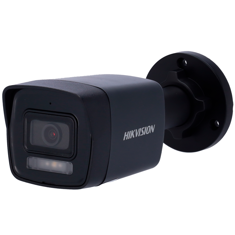 HIKVISION DS-2CD1043G2-LIU(2.8mm)(BLACK) - Cámara Bullet IP Hikvision gama Value - Resolución 4 MP - Lente 2.8 mm - Luz híbrida 30 m | WDR 120 dB - Detección de movimiento 2.0 - Micrófono integrado | PoE | IP67 - imagen 1