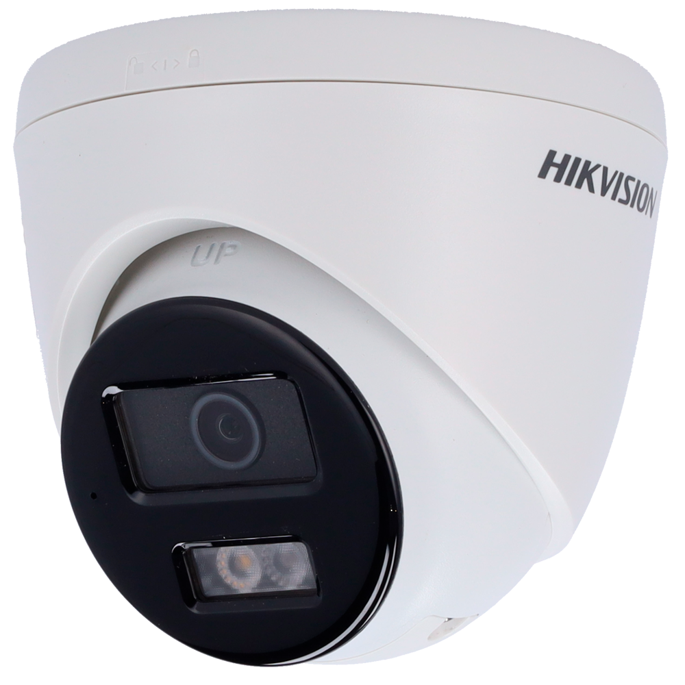 HIKVISION DS-2CD1343G2-LIUF/SL(4mm) - Cámara Turret IP Hikvision gama Value - Resolución 4 MP (2560x1440) - Lente 4 mm - Luz híbrida 30 m | Sirena y flash disuasorios - Detección de movimiento 2.0 | MicroSD - Micrófono y altavoz integrados | PoE | IP67