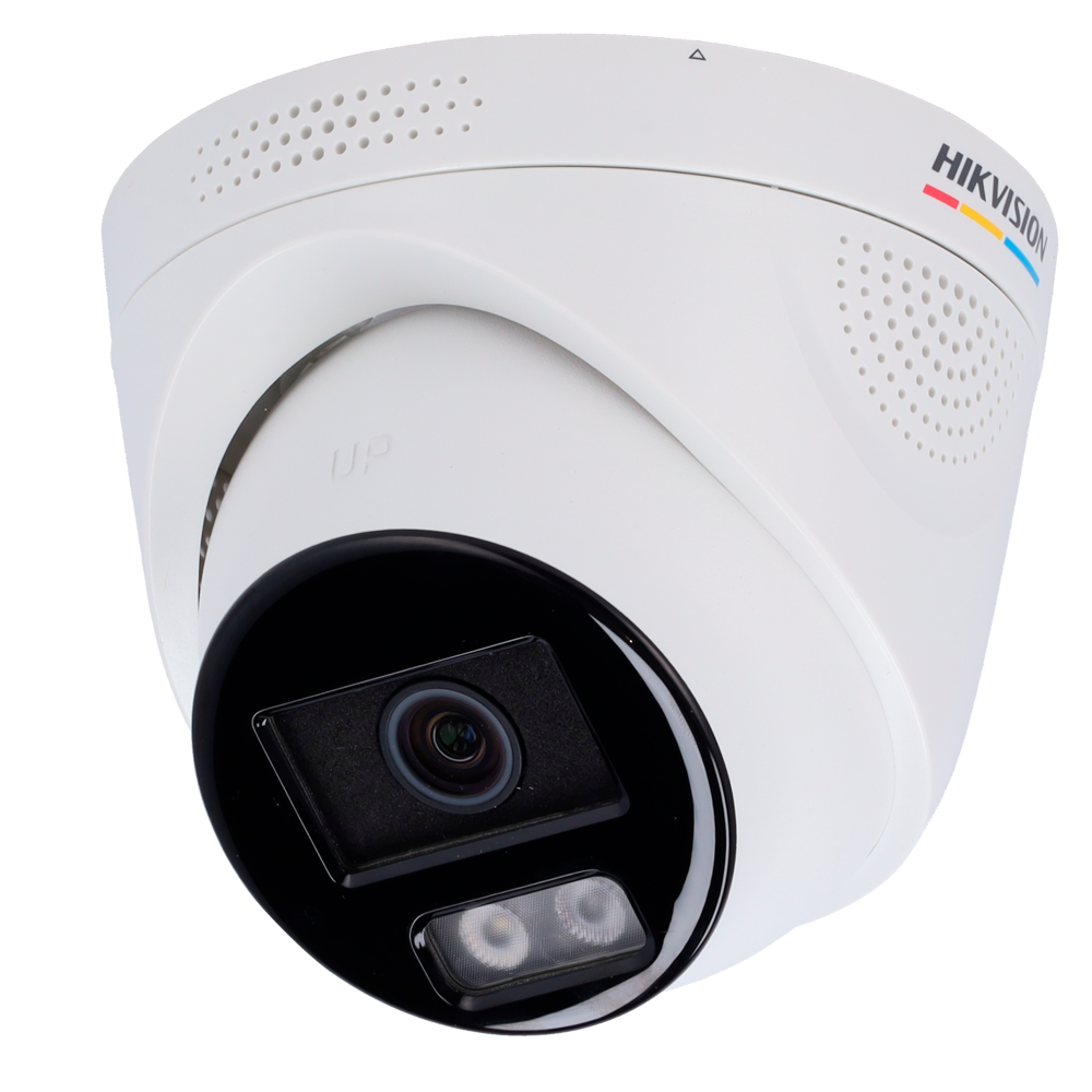 HIKVISION DS-2CD1347G3H-LIUF/SRB(2.8mm) - Hikvision cámara IP Turret gama VALUE ColorVu3.0 - Resolución 4 MPx | PoE IEEE802.3af - ColorVu3.0: imagen a color HikAI-ISP F1.0 1/1.8" - 2.8 mm | Micrófono | Luz híbrida hasta 30m - Detección movimiento 3.0