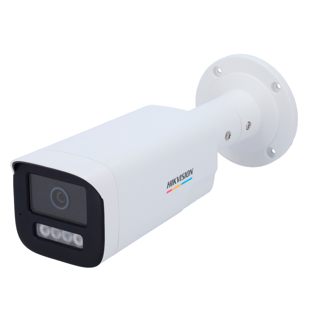 HIKVISION DS-2CD1B47G3H-LIUF/SRB(2.8mm) - Hikvision cámara IP Bullet gama VALUE ColorVu3.0 - Resolución 4 MPx | PoE IEEE802.3af - ColorVu3.0: imagen a color HikAI-ISP F1.0 1/1.8" - 2.8 mm | Micrófono | Luz híbrida hasta 50m - Detección movimiento 3.0