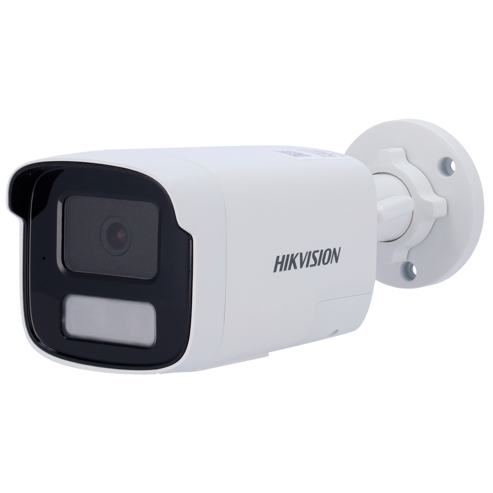 HIKVISION DS-2CD1T43G2-LIUF/SL(4mm) - Hikvision cámara Bullet IP gama Value - Resolución 4 Megapíxel (2560x1440) - Lente 4 mm - Luz híbrida 50 m | Sirena y flash disuasorios - Detección de movimiento 2.0 | MicroSD - Micrófono y altavoz integrados | PoE |