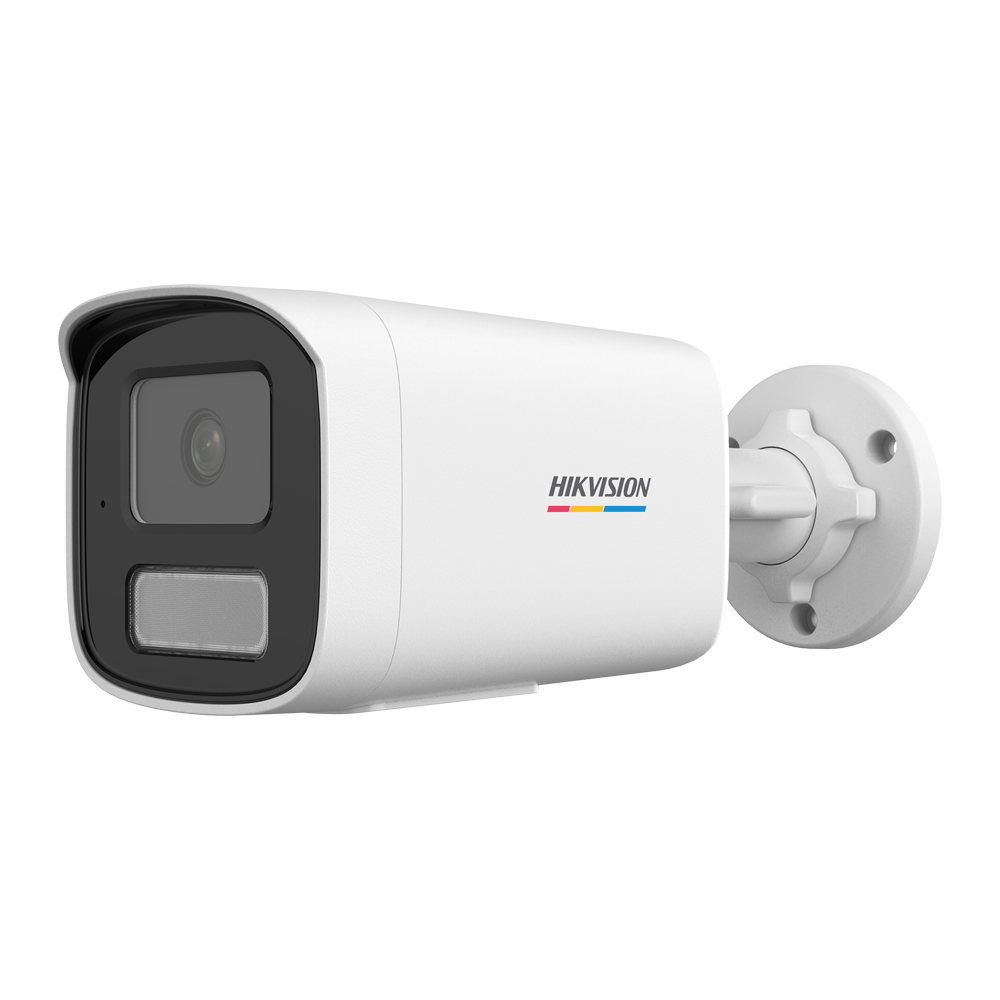HIKVISION DS-2CD1T47G3-LIU(4mm) - Cámara Bullet IP gama VALUE - Resolución 4 Mpx (2560x1440) | Lente 4 mm - IR 50 m | Luz blanca 50 m | Micrófono integrado - ColorVu 3.0: imagen a color 24 horas - Detección de movimiento 3.0 - 120 dB WDR | PoE | Grado de - imagen 1
