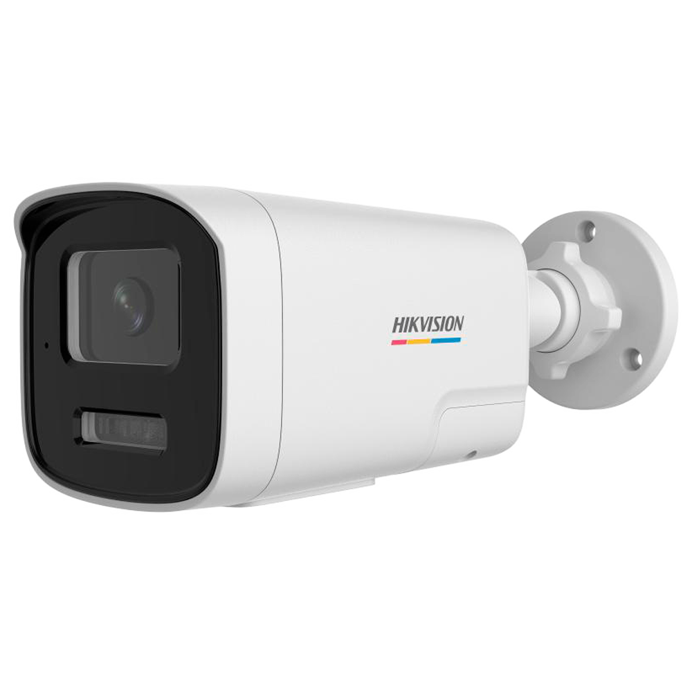 HIKVISION DS-2CD1T47G3H-LIUF/SRB(2.8mm) - Hikvision cámara IP Bullet gama VALUE ColorVu3.0 - Resolución 4 MPx | PoE IEEE802.3af - ColorVu3.0: imagen a color HikAI-ISP F1.0 1/1.8" - 2.8 mm | Micrófono | Luz híbrida hasta 50m - Detección movimiento 3.0