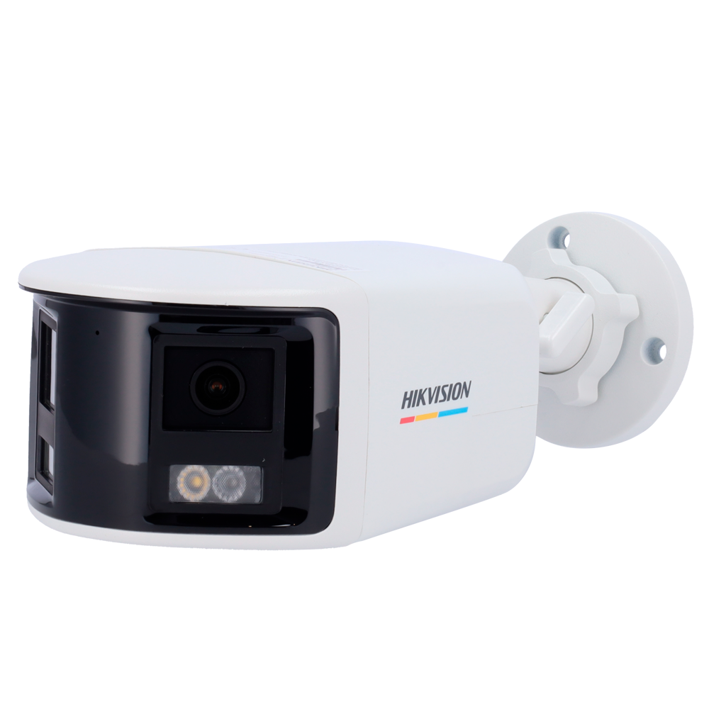 HIKVISION DS-2CD1T67G2HP-LIUF/SL(2.8mm) - Cámara Bullet IP gama Value - Resolución 6 Mpx (3632x1632) - Lente dual 2.8 mm visión panorámica - Luz híbrida alcance 30 m | ColorVu - Micrófono integrado | Sirena y flash disuasorio - Detección movimiento 2.0 |