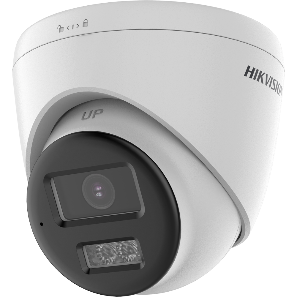 HIKVISION DS-2CE78U0T-LXTS(2.8mm) - Cámara Turret HDTVI Gama Value - Lente 2.8 mm | Resolución 8 Mpx (3840x2160) - IR y luz blanca alcance 40 m - Audio bidireccional (micrófono y altavoz) - Sirena y flash policial disuasorios - Grado de protección IP67