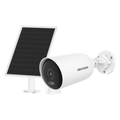 HIKVISION DS-2CFS04/4G(2.8mm) - Cámara bullet IP 4G con panel solar - Resolución 4 Mpx (2560x1440) - Lente fija 2.8 mm | Luz híbrida 30m - Incluye panel fotovoltaico para uso autónomo 8 W - Baterías de litio 9000 mAh | Modo AOV - MicroSD | IP66 | Detecció
