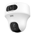 HIKVISION DS-2CFWQ6-D(2.8+4mm) - Cámara PT IP gama Value - 2 lentes fijas: Lente 1: 2.8 mm, Lente 2: 4 mm - Resolución 6 Mpx ( 3+3 Mpx) - Wi-Fi IEEE802.11b/g/n | Luz Híbrida hasta 10 m - Micrófono y altavoz integrados | DWDR - Detección de movimiento 2.0