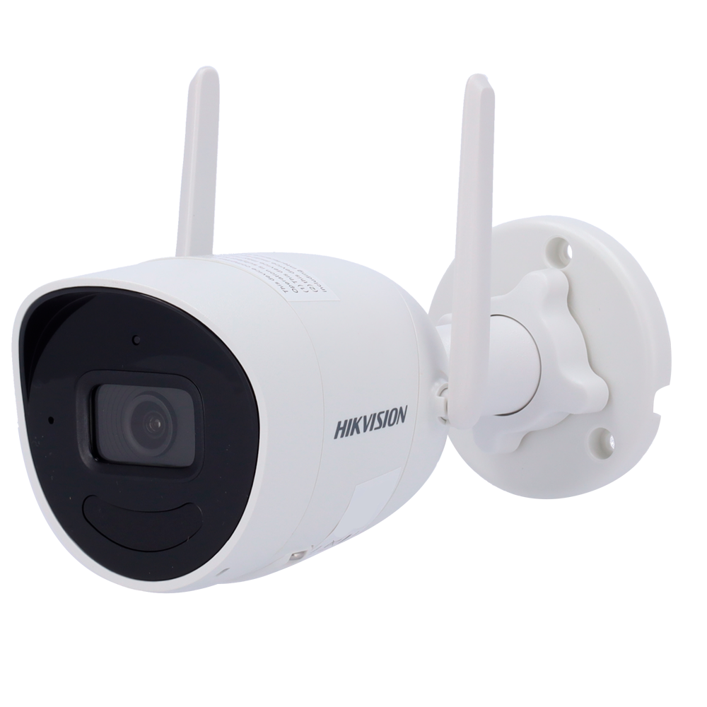 HIKVISION DS-2CV2021G2-IDW(2.8mm)(E) - Cámara Bullet IP Hikvision - Gama Wi-Fi | microSD 512 GB - 2 MP | Lente 2.8 mm | 2 antenas - IR 30 m | WDR 120 dB - H.265+| IP67 | Micrófono y Altavoz integrados - WEB, Software CMS, Smartphone y NVR - imagen 1