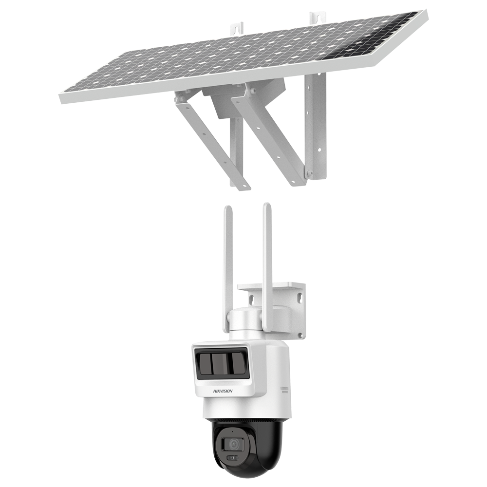 HIKVISION DS-2DE2C400IWG-K/4G/C09S20(2.8mm) - Cámara IP domo PT Solar 4G - Resolución 4 Mpx (2560x1440) - Lente 2.8 mm - Incluye panel fotovoltaico para uso autónomo - Baterías de litio 90 Wh - MicroSD | IP66 | MD 2.0 | PIR + radar