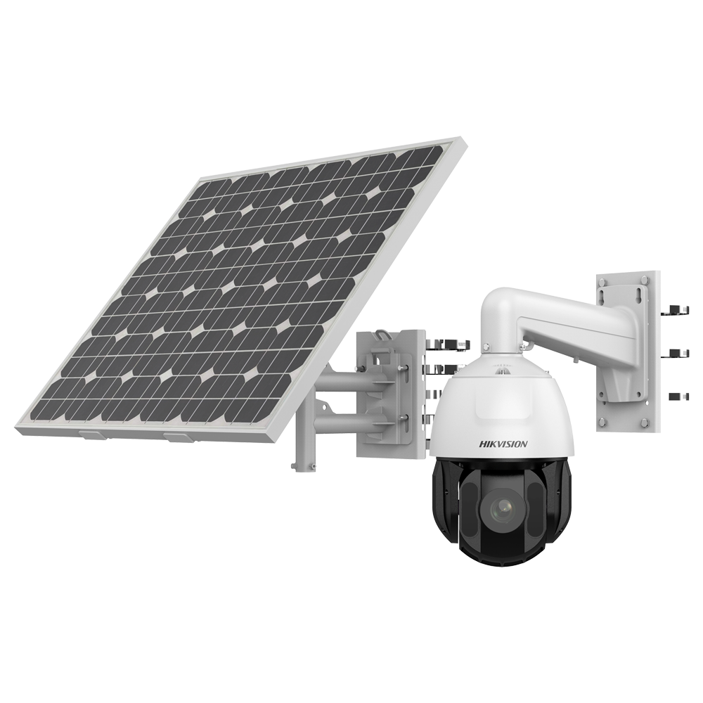 HIKVISION DS-2DE5425IWG-K/4G - Cámara IP domo PTZ Solar 4G - Resolución 4 Mpx (2560x1440) - Lente varifocal motorizada 4.8~120 mm - Incluye panel fotovoltaico para uso autónomo - Baterías de litio 360 Wh | IR 150m | Wi-Fi - MicroSD | eMMC | IP66 | Face De