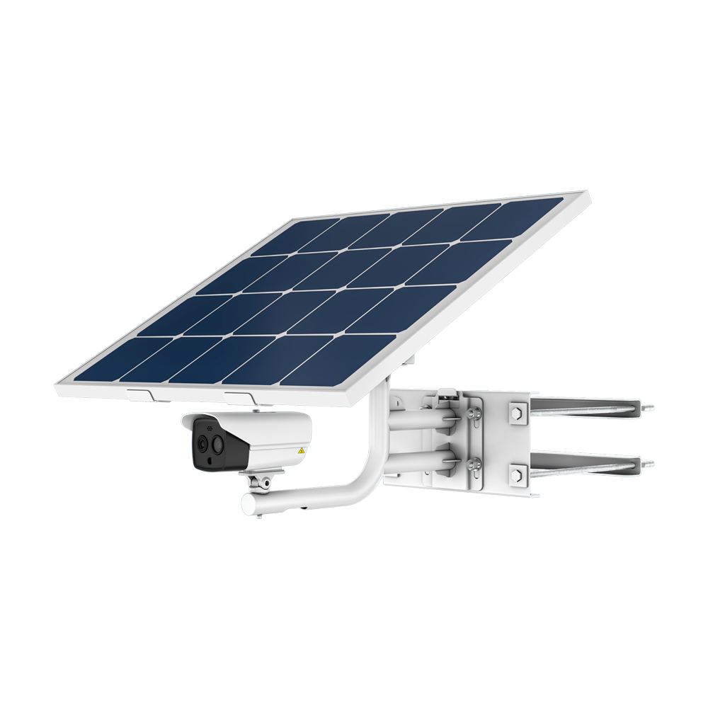 HIKVISION DS-2TXS2628-10P/QA/GLT/CH36S80 - Cámara IP Térmica Dual Solar Bullet 4G - Sensor térmico 256x192 VOx | Lente 9.7 mm - Sensor óptico 1/2.7” 4 Mpx | Lente 8 mm - Sensibilidad térmica ≤ 40mK - Rango medición temp -20~150ºC / ± 8ºC - Incluye panel s