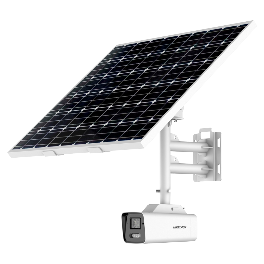 HIKVISION DS-2XS6A87G1-LS/C36S80(2.8mm) - Cámara IP Solar Bullet 4G - Resolución 8 Mpx (3840x2160) - Lente 2.8 mm | ColorVu: imagen a color 24 horas - Incluye panel fotovoltaico para uso autónomo - AcuSense: Clasificación de humanos y vehículos - IP67 | C