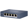 HIKVISION DS-3E0505HP-E - Switch PoE Hikvision - 4 RJ45 Gigabit + 1 uplink Gigabit RJ45 - 3 PoE+ 802.3af/at + 1 Hi-PoE 802.3af/at/bt - Hasta 60w de Potencia PoE Total - PoE Extendido / PoE Watchdog / Port Isolation - Instalación en sobremesa