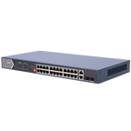HIKVISION DS-3E0528HP-E - Switch PoE Hikvision - 24 RJ45 Gigabit + 4 uplink Gigabit RJ45/SFP - 20 PoE+ 802.3af/at + 4 Hi-PoE 802.3af/at/bt - Hasta 370w de Potencia PoE Total - PoE Extendido / PoE Watchdog / Port Isolation - Instalación en sobremesa - imagen 1