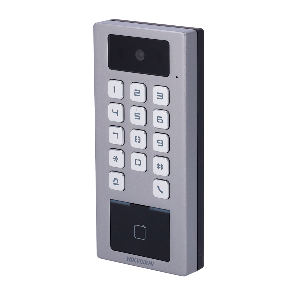 HIKVISION DS-K1T502DBWX-C - Control de acceso con cámara IP65 IK09 - Tarjeta MF DESFire, QR y PIN - 10.000 usuarios | 300.000 registros - TCP/IP, WiFi, RS485 y Wiegand - Controladora integrada - iVMS-4200 | Hik-Connect - imagen 1