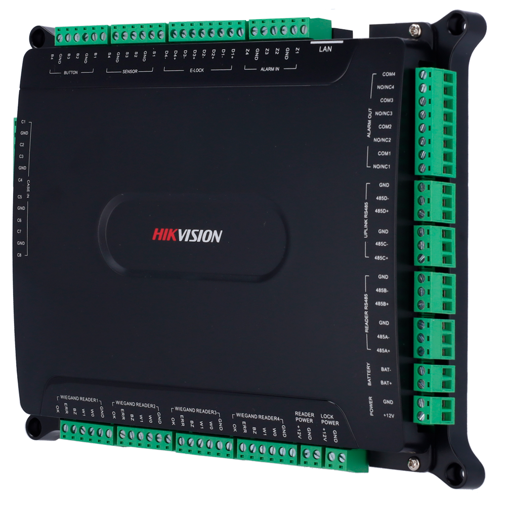 HIKVISION DS-K2604T-MAINBOARD - Controladora de acceso Multi-identificación - Facial, huella, tarjeta, QR o PIN - 4 puertas | Comunicación TCP/IP y RS485 - 4 lectores por Wiegand | 8 lectores por OSDP - Sin caja - Software iVMS-4200 - imagen 1