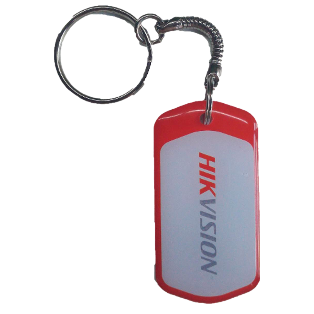 HIKVISION DS-K7M102-M - Llavero TAG de proximidad - ID por radiofrecuencia - MF pasivo | Color rojo con logo Hikvision - Alta frecuencia 13.56 MHz - Ligero y portable - Máxima seguridad