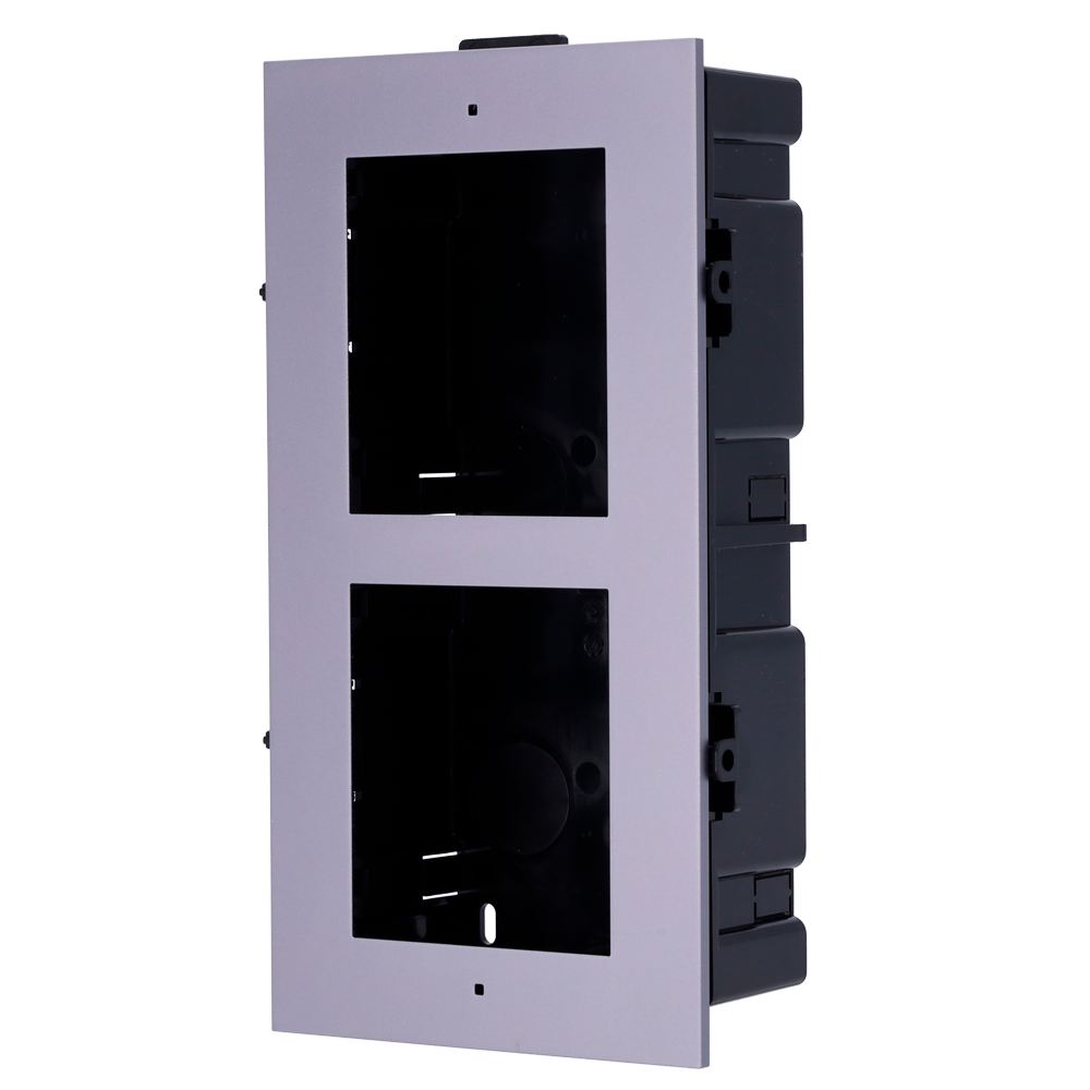HIKVISION DS-KD-ACF2 - Panel frontal y caja de registro encastrada - Hasta 2 módulos - Específica para videoporteros Hikvision - Compatible con módulos Hikvision - Caja fabricado en plástico - Panel fabricado en aluminio de aviación - imagen 1