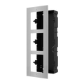 HIKVISION DS-KD-ACF3/S - Panel frontal y caja de registro encastrada - Hasta 3 módulos - Específica para videoporteros Hikvision - Compatible con módulos Hikvision - Caja fabricado en plástico - Panel fabricado en acero inoxidable