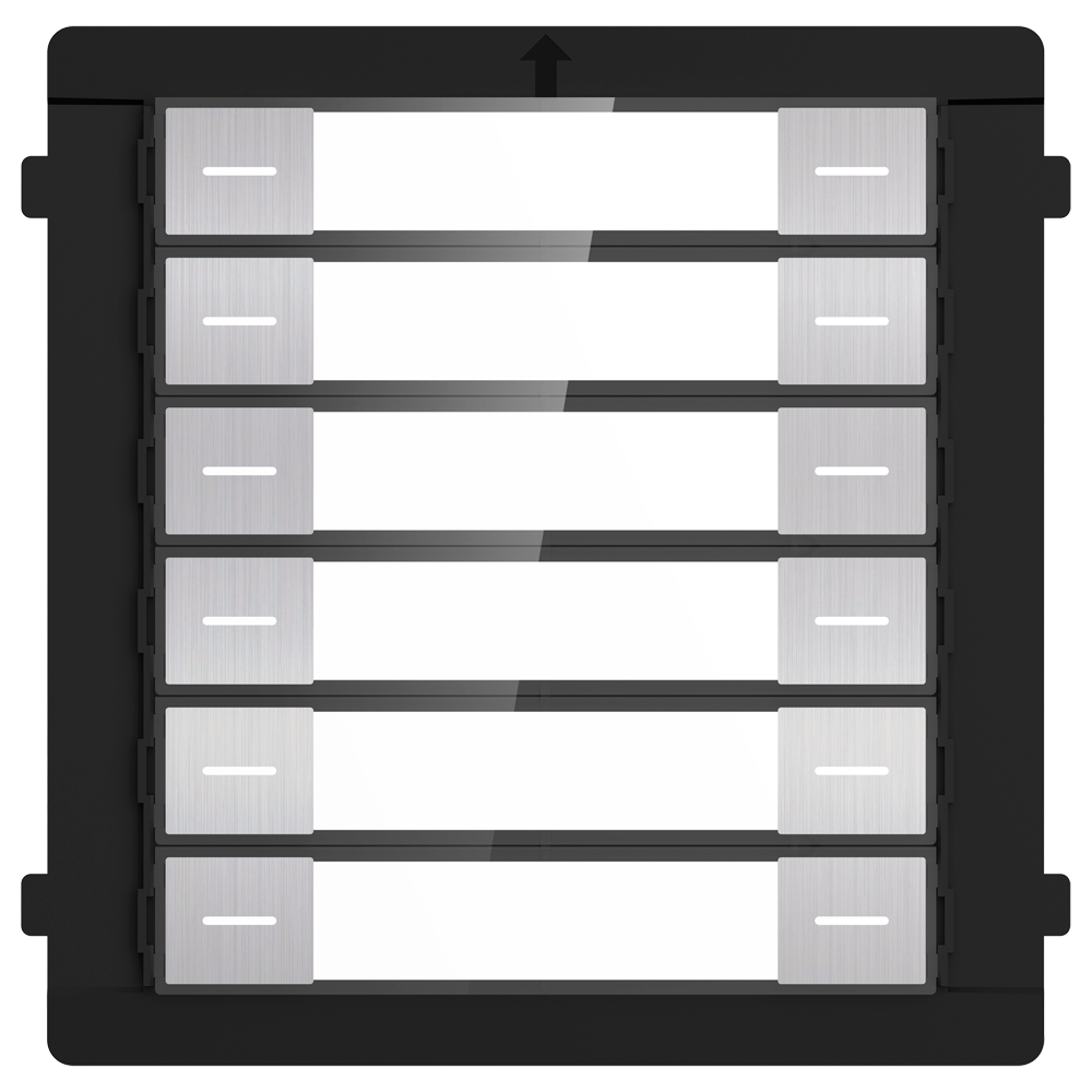 HIKVISION DS-KD-K12/S - Módulo de extensión - Llamada a diferentes monitores - Botonera de 12 botones - 6 etiquetas personalizadas con LED - Apto para exterior IP65 - Montaje modular