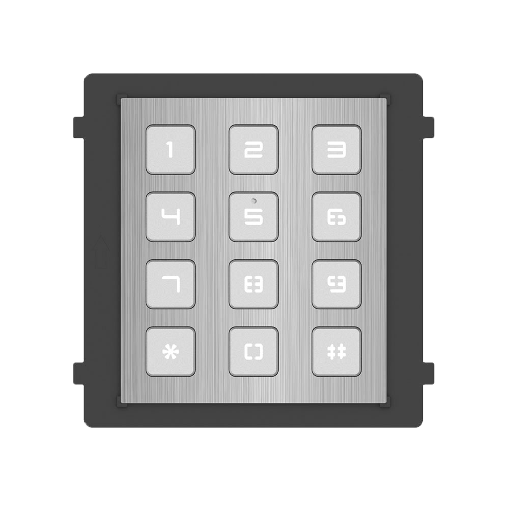 HIKVISION DS-KD-KP/S - Módulo de extensión de acero inoxidable - Llamada a diferentes monitores - Apertura con código de acceso - Iluminación LED del teclado - Apto para exterior IP65 - Montaje modular