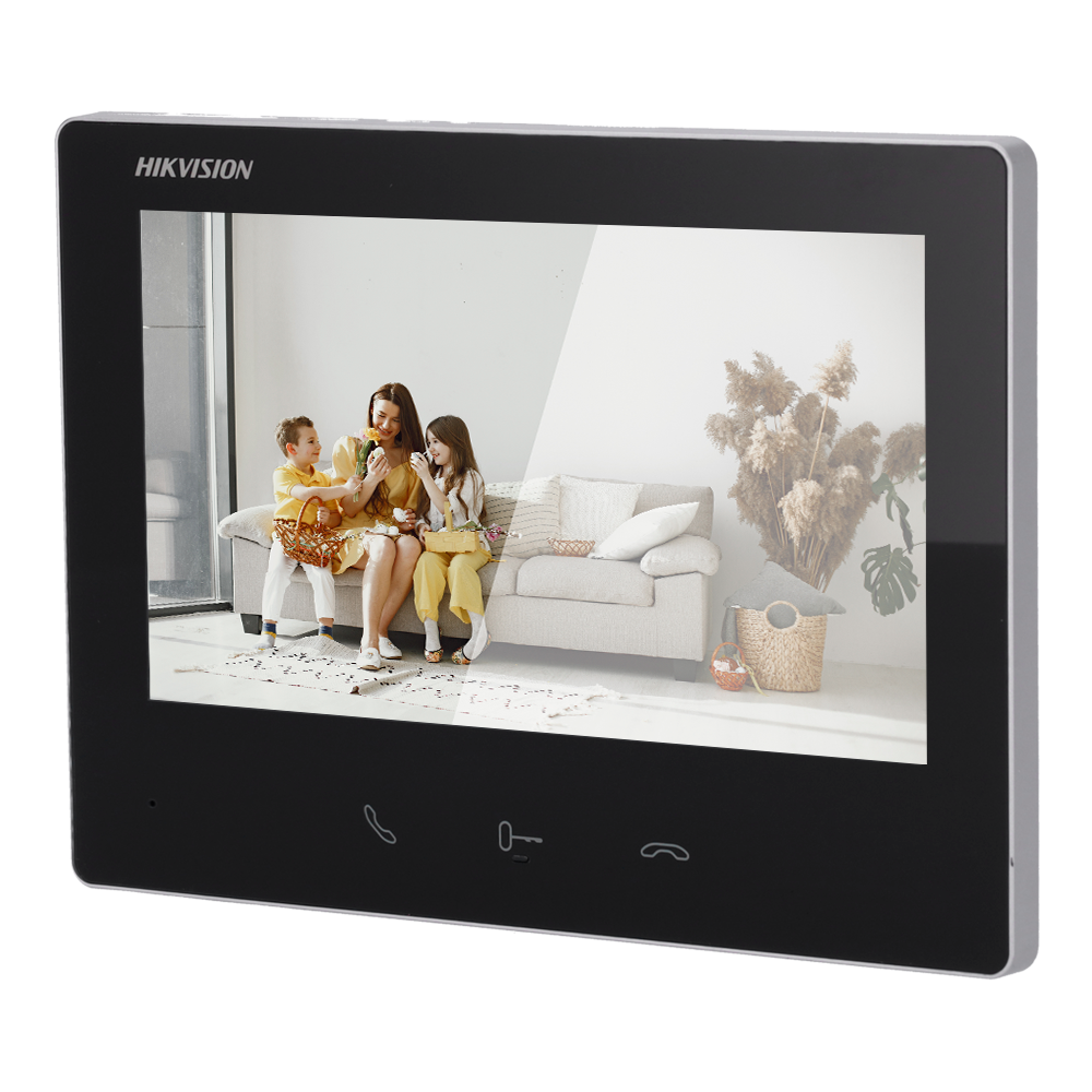 HIKVISION DS-KH7300EY-WTE2 - Monitor para videoportero - Pantalla TFT de 7" - Audio bidireccional | LED de estado - 2 hilos HD, WiFi - Ranura tarjeta microSD hasta 128 GB - Montaje en superficie - imagen 1