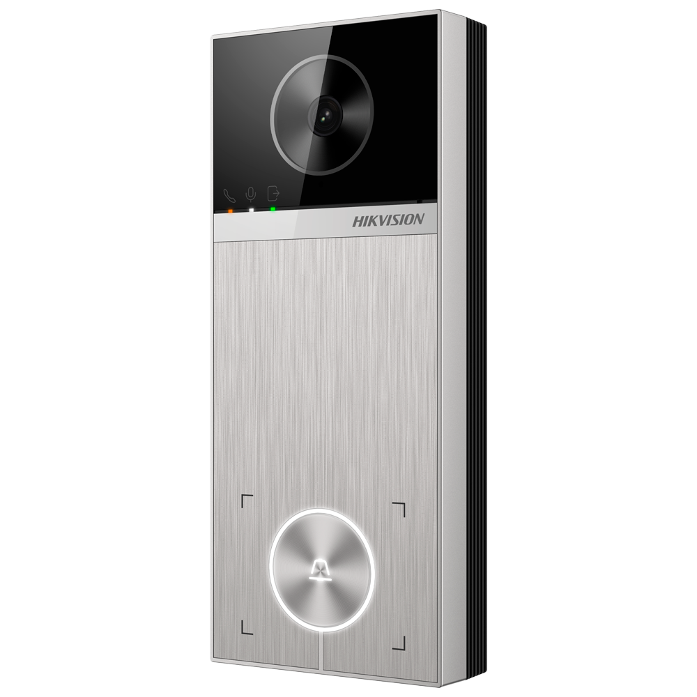 HIKVISION DS-KV6114-MWBE1 - Videoportero IP WiFi - Cámara 4 Mpx | Audio bidireccional - Apertura con BLE | 2 relés - App móvil con o sin monitor - Apto para exterior IP65 - Montaje en superficie | PoE