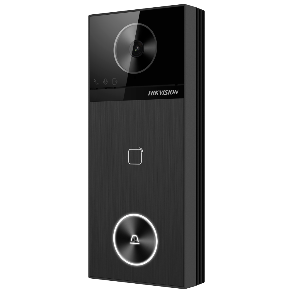HIKVISION DS-KV6114-WBE1 - Videoportero IP WiFi - Cámara 4 Mpx | Audio bidireccional - Apertura con tarjeta MF y BLE | 2 relés - App móvil con o sin monitor - Apto para exterior IP65 - Montaje en superficie | PoE