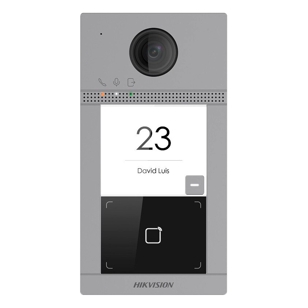 HIKVISION DS-KV8113-WME1(C) - Videoportero IP WiFi - Cámara 2 Mpx | Audio bidireccional - Apertura con tarjeta MF | 2 relés - App móvil con o sin monitor - Apto para exterior IP65 | IK08 - Montaje en superficie | PoE