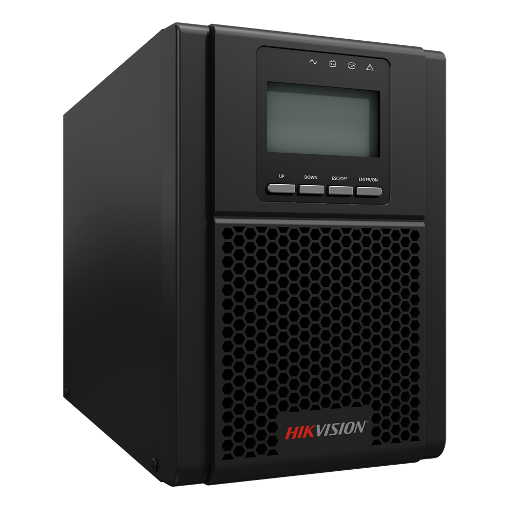 HIKVISION DS-UPS01K24-R/TS/IEC - SAI online doble conversión - Potencia 1000VA / 900W - Entrada AC 176~264V / Salida AC 208~240V - 4 salidas SAI/UPS protegidas IEC - Tiempo de recarga 4h - 2 baterías de plomo-ácido selladas (incluidas)