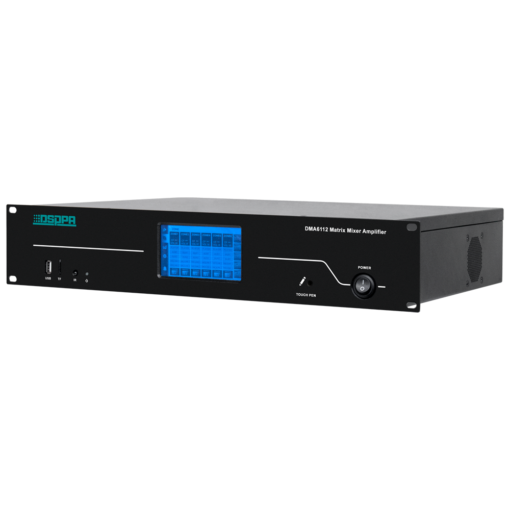 DSPPA-DMA6112 - Matriz mezclador digital - Amplificador 100V - Reproductor USB / Radio FM / Blutooth - Potencia nominal 6 x 120W - Hasta 6 zonas - Soporta mando a distancia - imagen 1