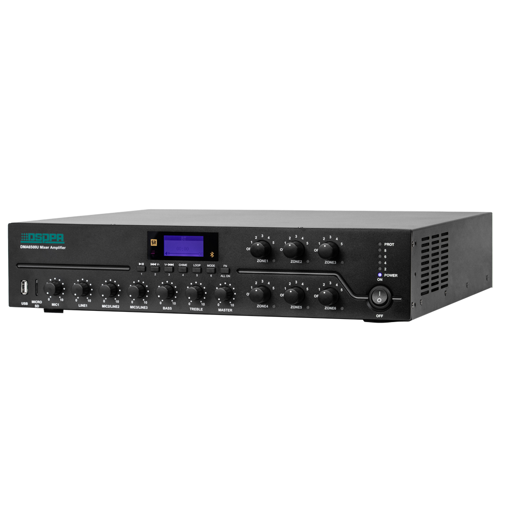 DSPPA-DMA6500U - Matriz mezclador digital - Amplificador 100V - Reproductor USB / Radio FM / Blutooth - Potencia nominal 500W - Hasta 6 zonas - Soporta mando a distancia - imagen 1