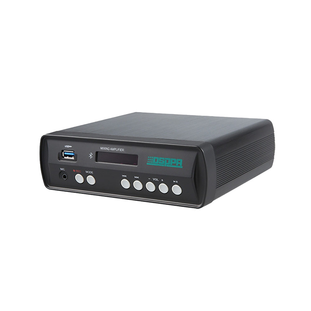 DSPPA-MINI60 - Amplificador mezclador DSPPA - Estéreo baja impedancia 4-16 Ω - 2 canales x 30 W / Clase D - 1 Mic con grabación / 1 Aux / 1 Line Out - Reproductor USB / Radio FM / Bluetooth - Mando a distancia | DC 12-24V - imagen 1