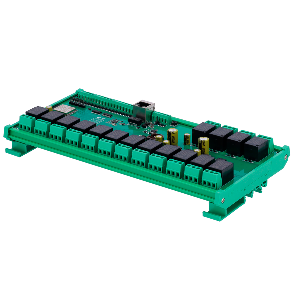 DTECH DT-R016 - Módulo de adquisición y control de datos - 16 entradas digit. | 16 salidas de relé (NO/NC) - Protocolos: Modbus/TCP, TCP/IP, UDP, HTTP,... - Servidor web integrado - Puerto Ethernet 10/100 Base-TX | Puerto WiFi - Montaje en carril DIN - imagen 1