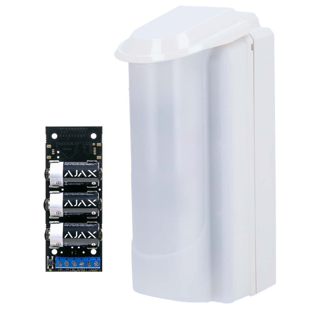 DUEVI DV-MONOLITH-K - Detector exterior Duevi bajo consumo - Compatible con Ajax Transmitter (incluido) - Doble PIR / Detección 15 m - Antimasking / Inmune a mascotas - Alimentación suministrada por Transmitter - Uso exterior IP54 / Antivandálico IK10 - imagen 1