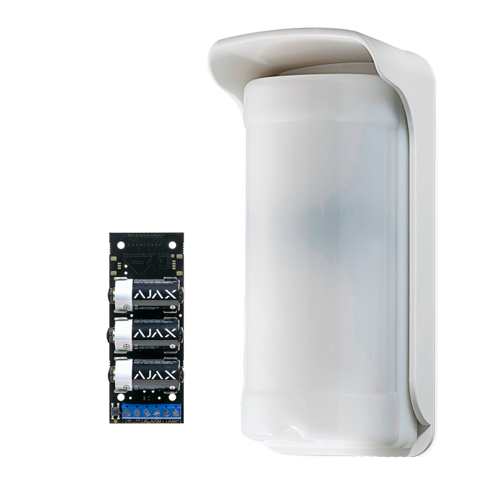 DUEVI DV-MOSKITO-K - Detector exterior Duevi bajo consumo - Integrado con Ajax Transmitter (incorporado) - Doble PIR por cada lado y doble PIR frontal - Cobertura total 180º / Antimasking - Alimentación suministrada por Transmitter - Uso exterior IP54 / A - imagen 1