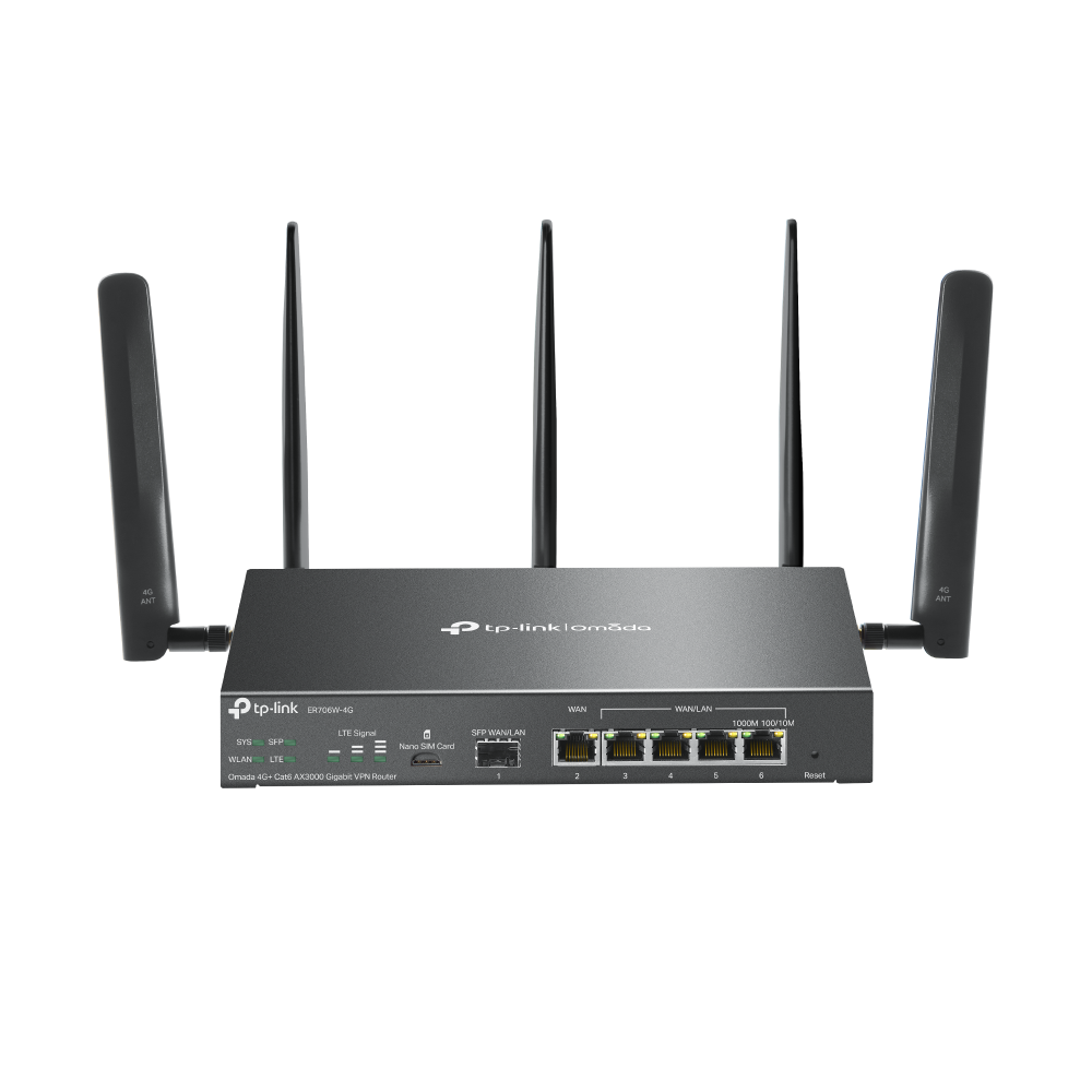 Imagen de TP-Link Router VPN Gigabit ER706W-4G AX3000 4G+ Cat6 Doble Banda